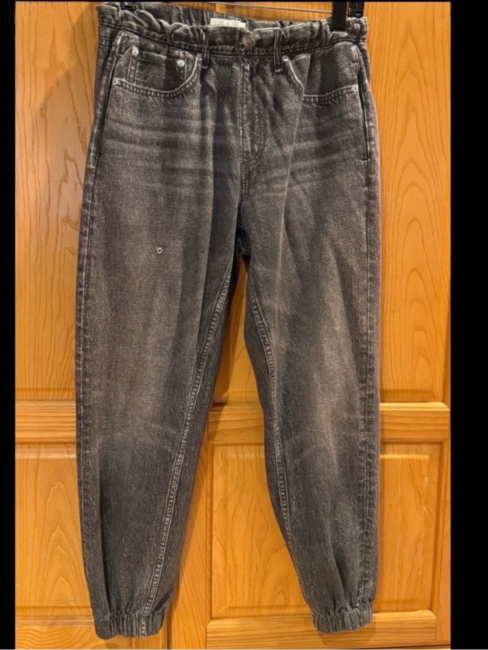 Rag & Bone Women’s Miramar Jogger Sweatpants Faux Jeans Gray-Black Size Medium